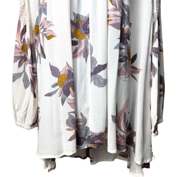 Free People Tree Swing Mini Dress Tunic Top Floral Cottagecore Fairy Ethereal XS - Picture 4 of 11